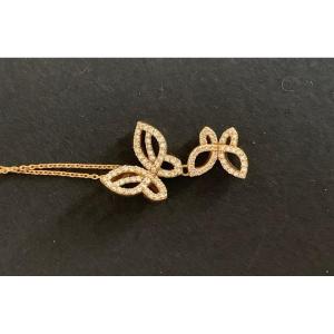 2117- Ponte Vecchio Butterfly Necklace Yellow Gold Diamonds