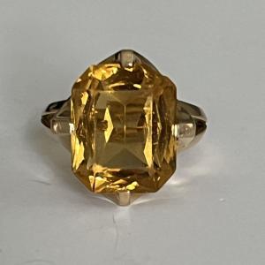 4642- Citrine Yellow Gold Ring