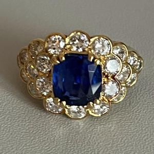 5009- Unheated Ceylon Sapphire Yellow Gold Ring