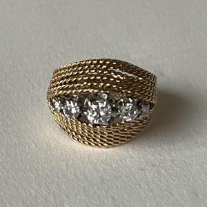 5126- Rose Gold Diamond Ring 1960s