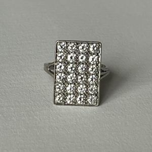 5097- Bague Vintage Platine Diamants 1,90 Ct