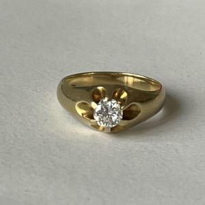 4879- Yellow Gold Diamond Solitaire Ring 0.60 Ct