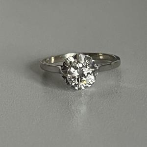 5241- Solitaire Ring White Gold Diamond 0.80 Ct