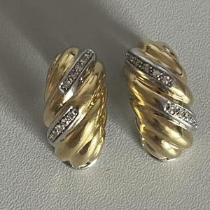 5243- Yellow Gold Diamond Clip-on Earrings