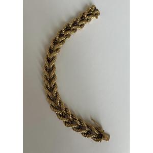 5257- Yellow Gold Double Link Bracelet
