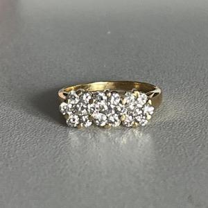 5208- Bague Jarretière Or Jaune Diamants