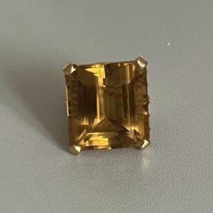 5359- Bague Fils d'Or Jaune Citrine De 40 Ct