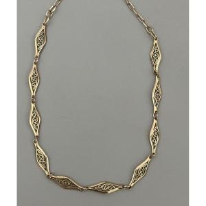 5217- Filigree Yellow Gold Necklace
