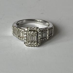 5263- Bague Or Gris Diamants