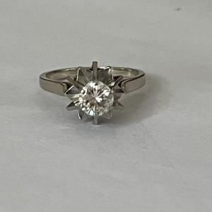 4263- Solitaire Ring White Gold Diamond 0.75 Ct