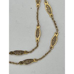 4305- Filigree Yellow Gold Necklace 