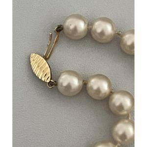 4957- Cultured Pearl Necklace With Yellow Gold Clasp