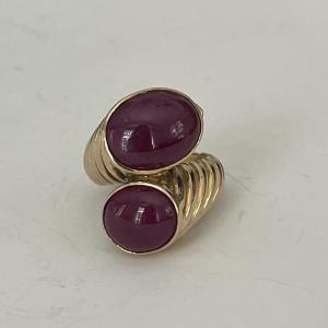5485a- Yellow Gold Ruby Cross Ring
