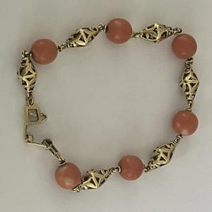 5416- Bracelet Or Jaune Corail