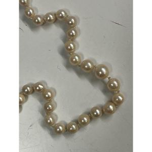 5540- Pearl Choker Necklace With Yellow Gold Clasp
