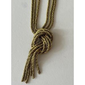 5914 - Braided Yellow Gold Knot Necklace