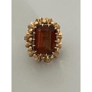 6625- Important Yellow Gold Ring With Natural Topaz