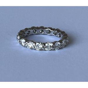 4978- American Wedding Band In White Gold With Diamonds 2.60 Ct