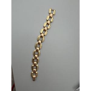 6661- Bracelet Tank Or Jaune et Or Rose 29 g
