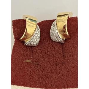 6799- Yellow Gold And White Gold Diamond Earrings