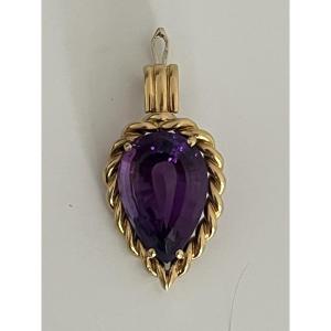 6970- Pendentif Or Jaune Améthyste Années 1970