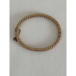 7020- Antique Twisted Yellow Gold Bracelet