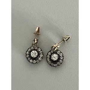 6771- Antique Yellow Gold Diamond Earrings