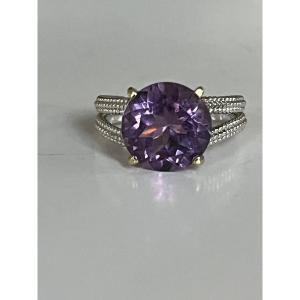 6915- Mauboussin Ritournelle Ring White Gold Silver Amethyst