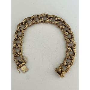 4585- Bracelet Or Jaune Maille Tressée