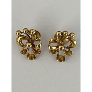 4339b - Yellow Gold Knot Earrings
