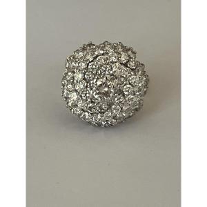 6997- Importante Bague Cocktail Or Jaune et Gris Diamants 3,95 ct