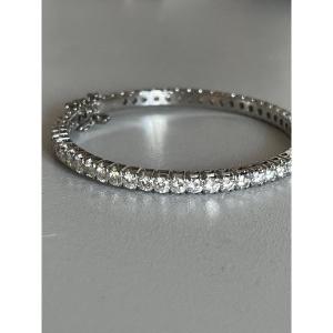 3855- Bracelet Rivière Or Gris Diamants 6,50 ct