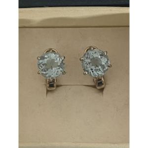 7171 - Yellow Gold Aquamarine Earrings