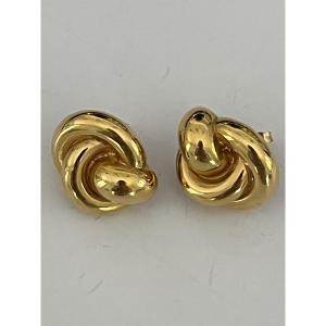6807 - Vintage Yellow Gold Gadrooned Earrings
