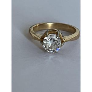 7262- Bague Solitaire Or Jaune Diamant 1,01 ct