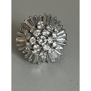 6505- Bague Vintage Platine Diamants 5,00 ct