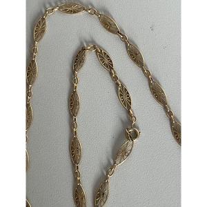 7401 - Sautoir Ancien Filigrané Or Jaune