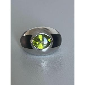 7433 - Bague MAUBOUSSIN Aloha Or Gris Péridot Nacre