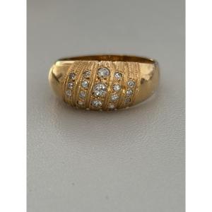 7451 - Yellow Gold Diamond Dome Ring