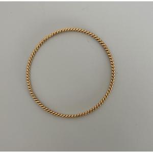 7519 - Yellow Gold Twisted Bangle Bracelet