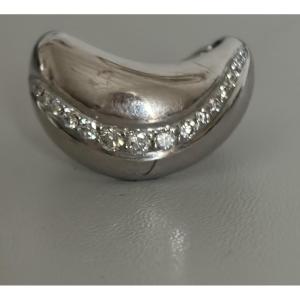 7532 - Fred Mouvement Ring White Gold Diamonds (large Model)