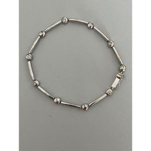 6700 - Bracelet Articulé Or Gris Diamants