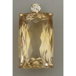 6927 - Pendentif Or Jaune Citrine Diamant