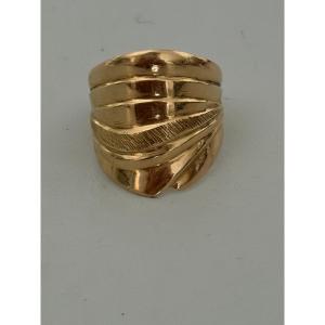 7420 - Large Bague Or Jaune