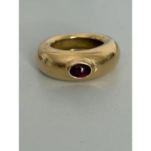7569 - Bague Jonc CHAUMET Or Jaune Rubis