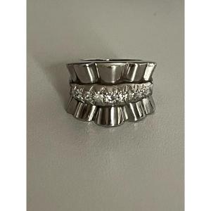 1565 - Importante Bague Vintage Platine Diamants