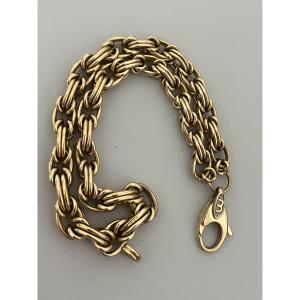 7114 - Bracelet Or Jaune Maille Byzantine 38 g