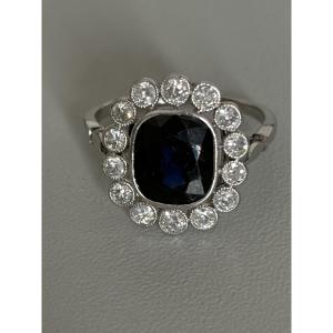 7637- Art Deco Platinum Diamond Ring