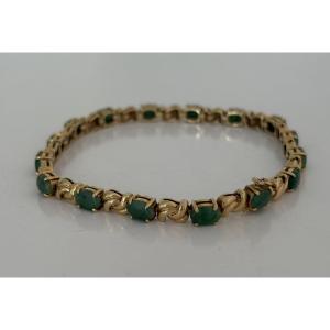 7866- Bracelet Souple Or Jaune Jade