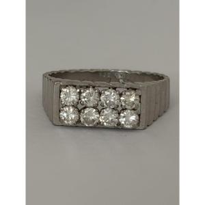 7655- Bague Platine Diamants